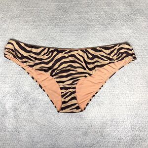 J.Crew Curved-waist cheeky bikini bottom in zebra stripe - swimwear Size 3X NEW